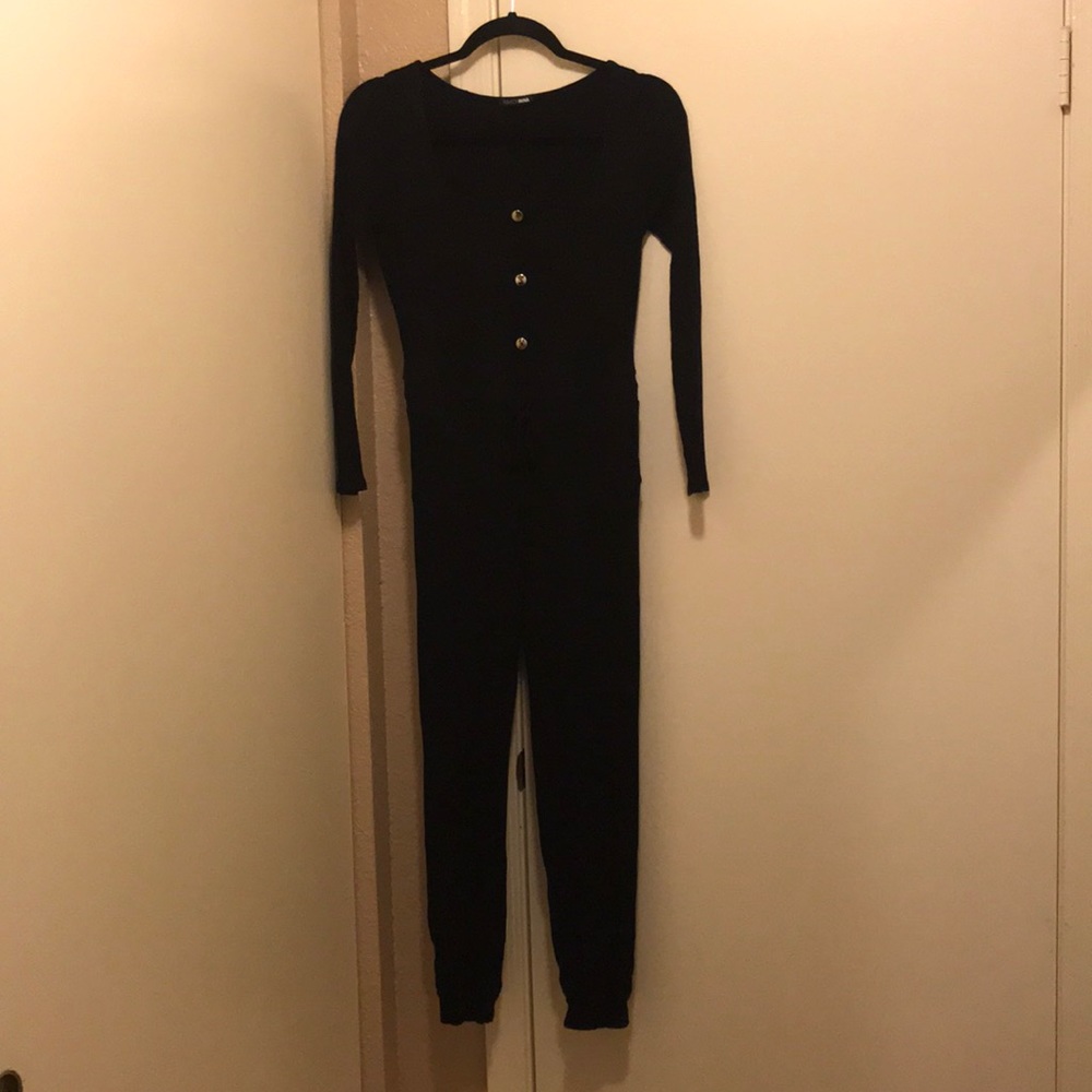 Black long sleeved romper